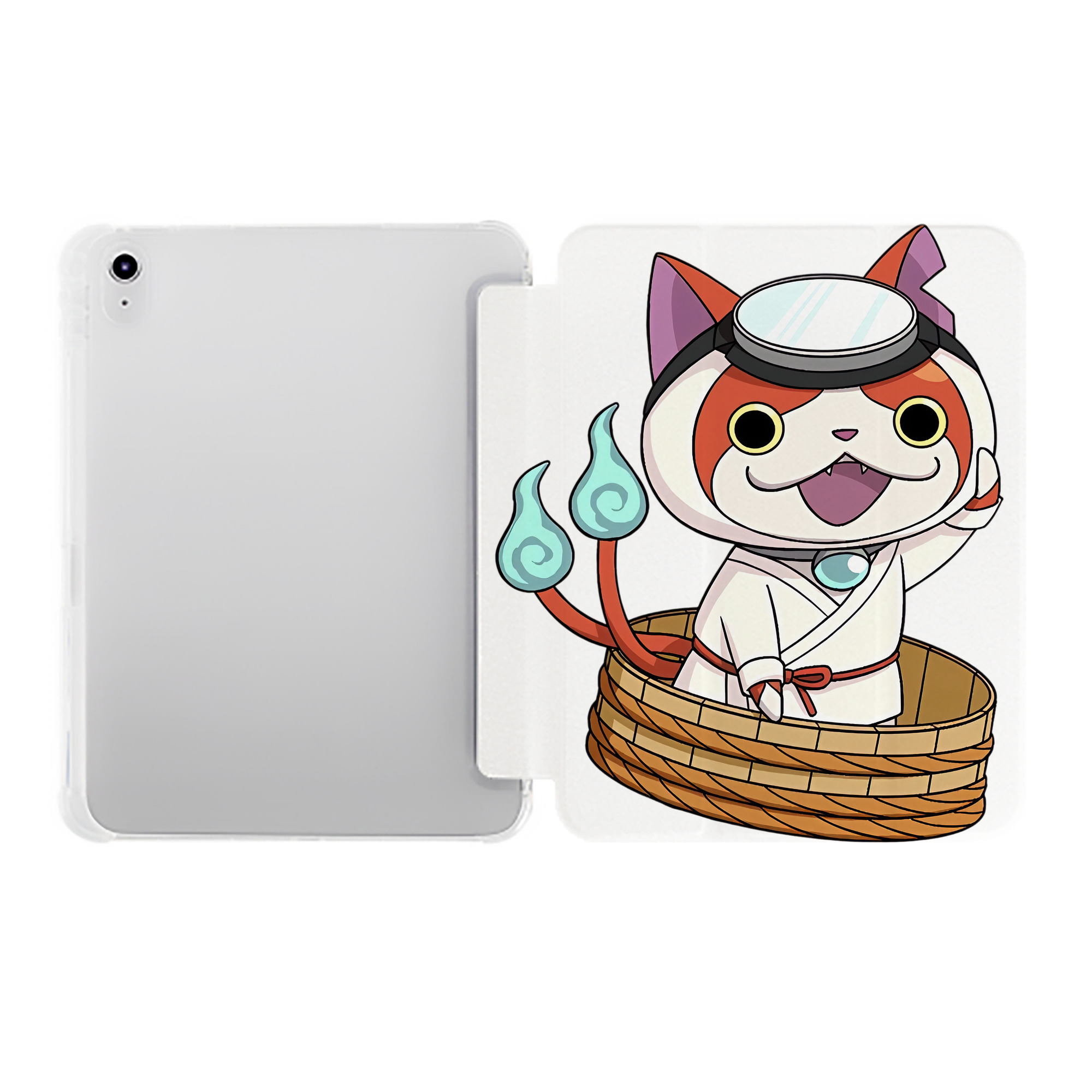 （画像用） 妖怪ウォッチ Yo-kai Watch IPad ケース ペン収納付き 三つ折りスタンド PUレザー×シリコン 対応機種9.5/10.5/10.9インチ